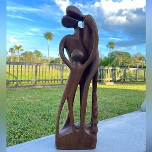 ✨Excellent Condition✨ 16” Tall Noviça Hand-Carved Wood Sculpture from Indonesia